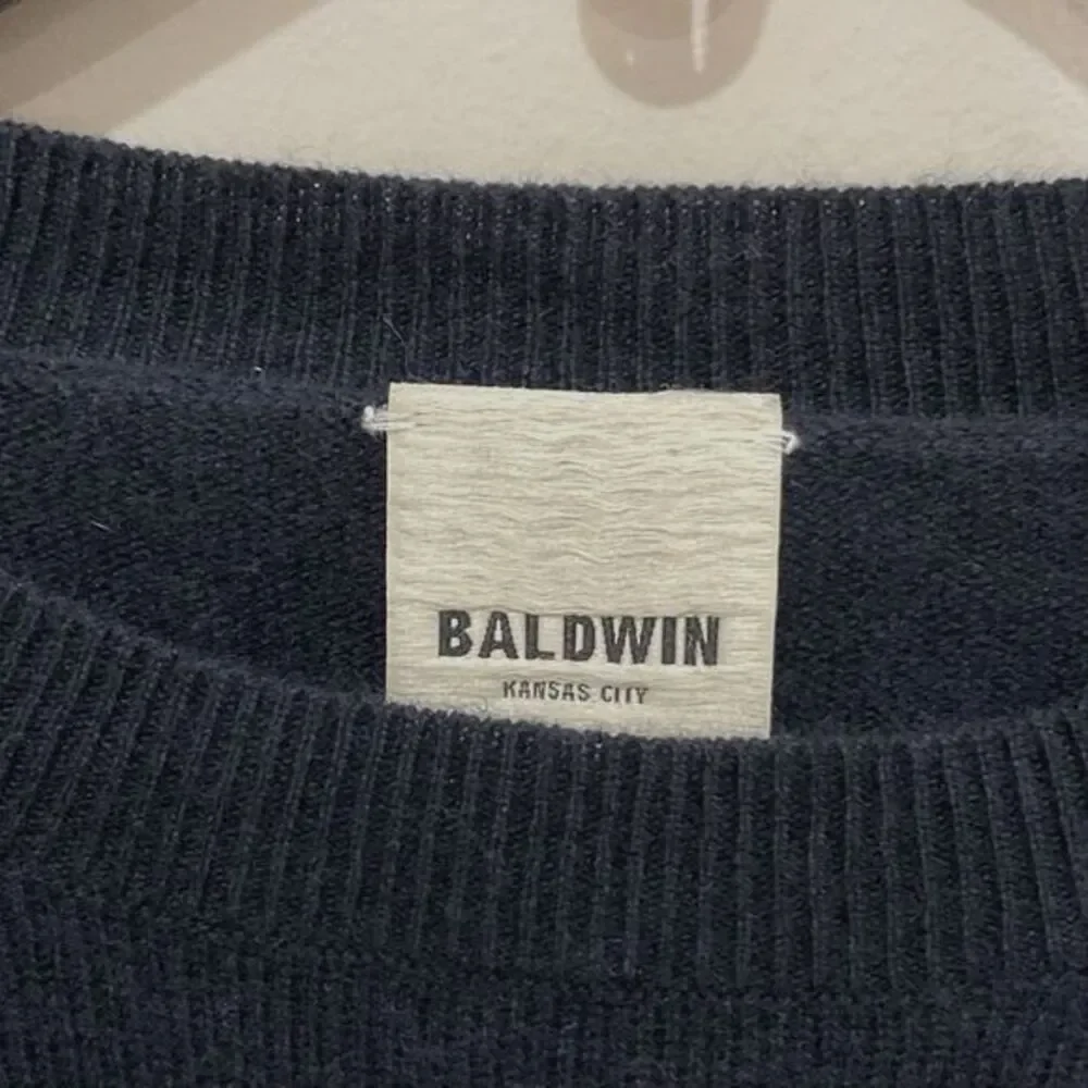 Baldwin Navy Cashmere Blend Sweater Crewneck Mens Sz Small Wool Classic Warm